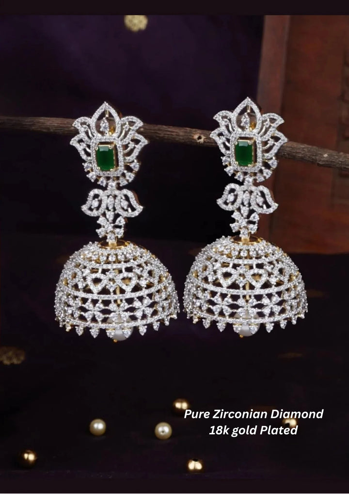 Pure Zirconian Diamond Gold Plated Jhumka c 1011020